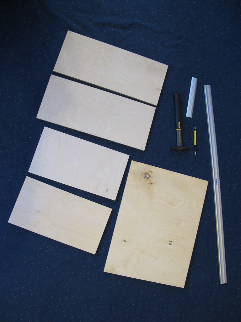 Cut plywood pieces