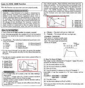 Casio VL1 programming manual