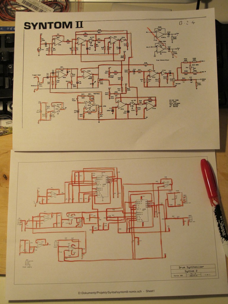 Syntom II schematic original and copied