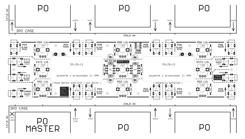 Pos Pcb Design PCB design with 3PO case outlie and POs exact positions - SyntherJack