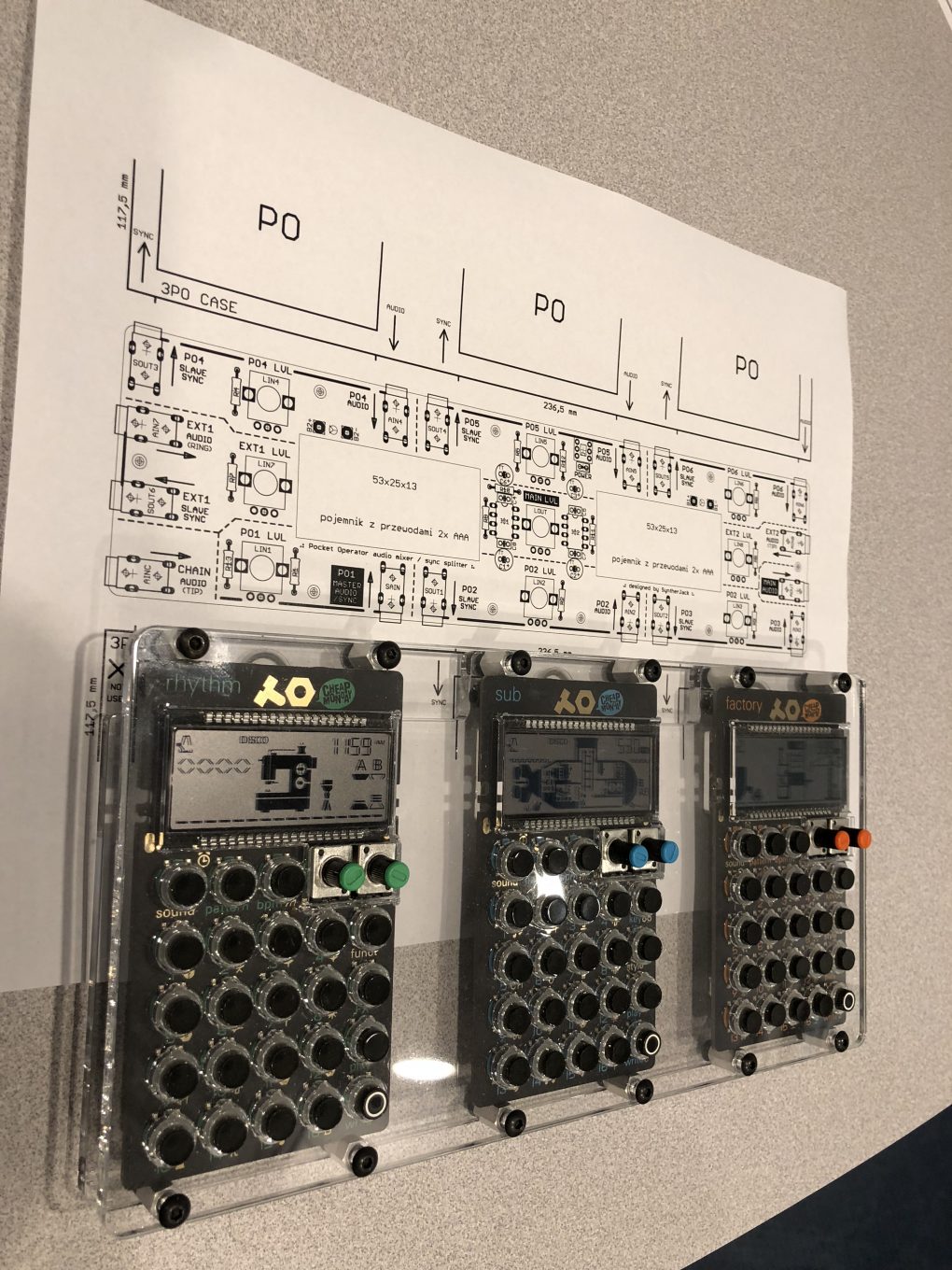 3PO Pocket Operator case mixer SyntherJack